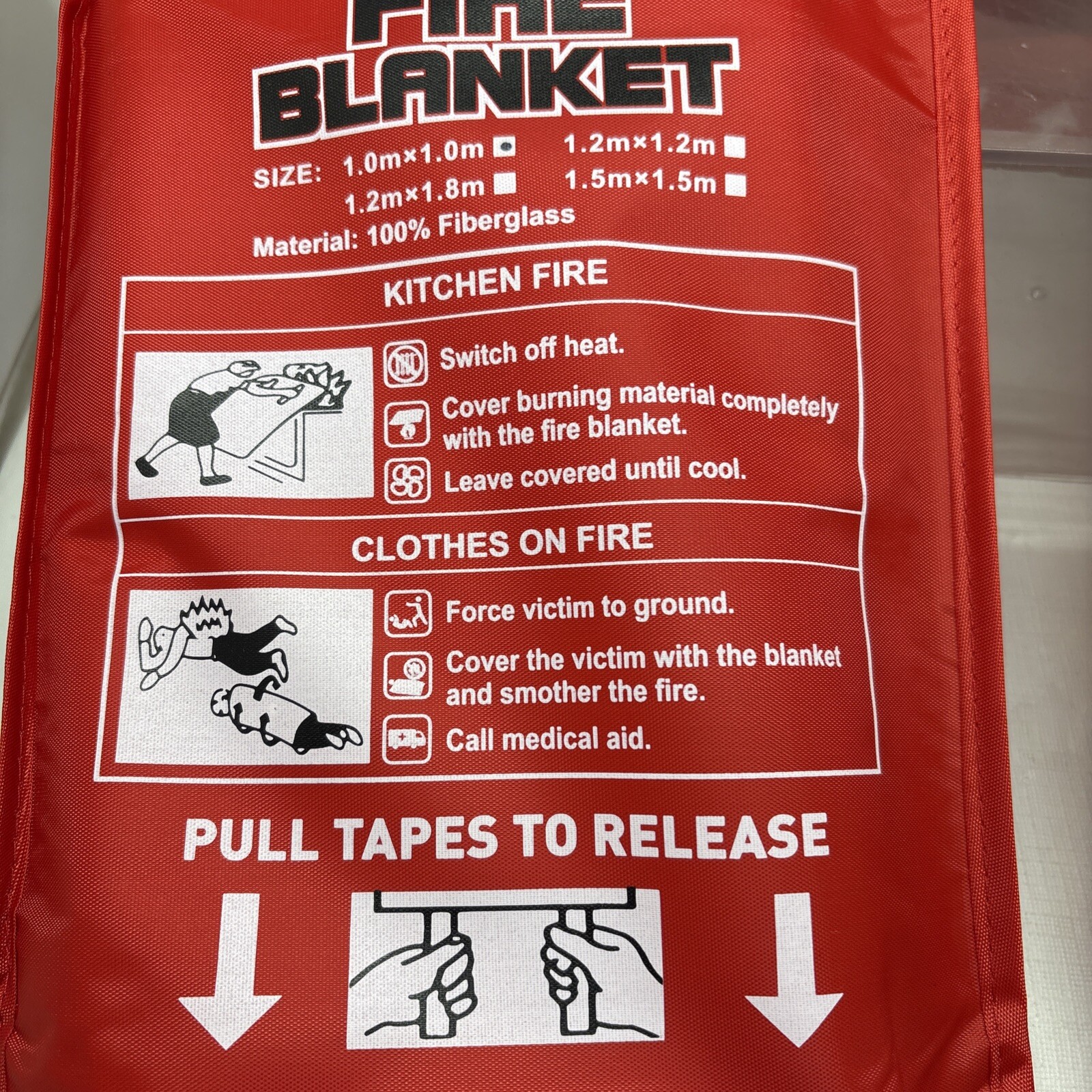 TONYKO Premium Fire Blanket 1.0 X 1.0 Metre * 3 PACK * (B2)