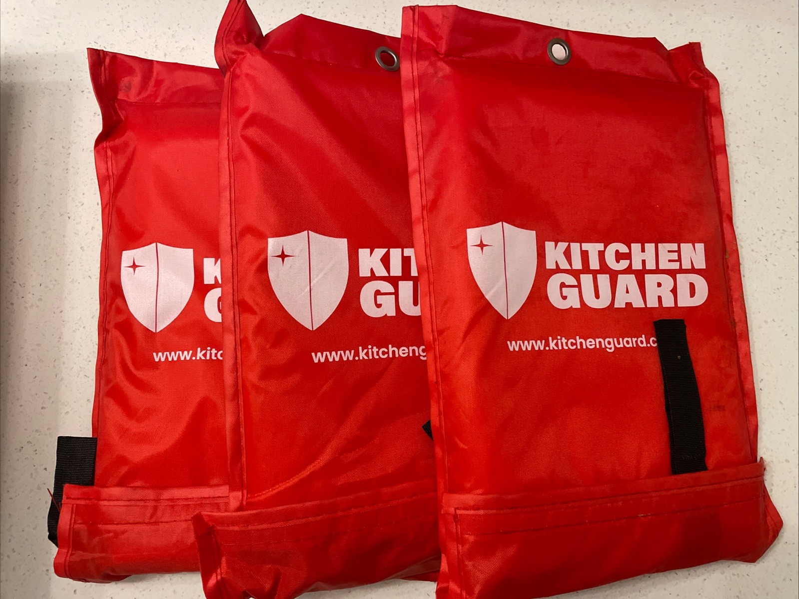 Lot of 3 Fire Blankets 39″x39″ Emergency Fire Suppression Safety Blankets