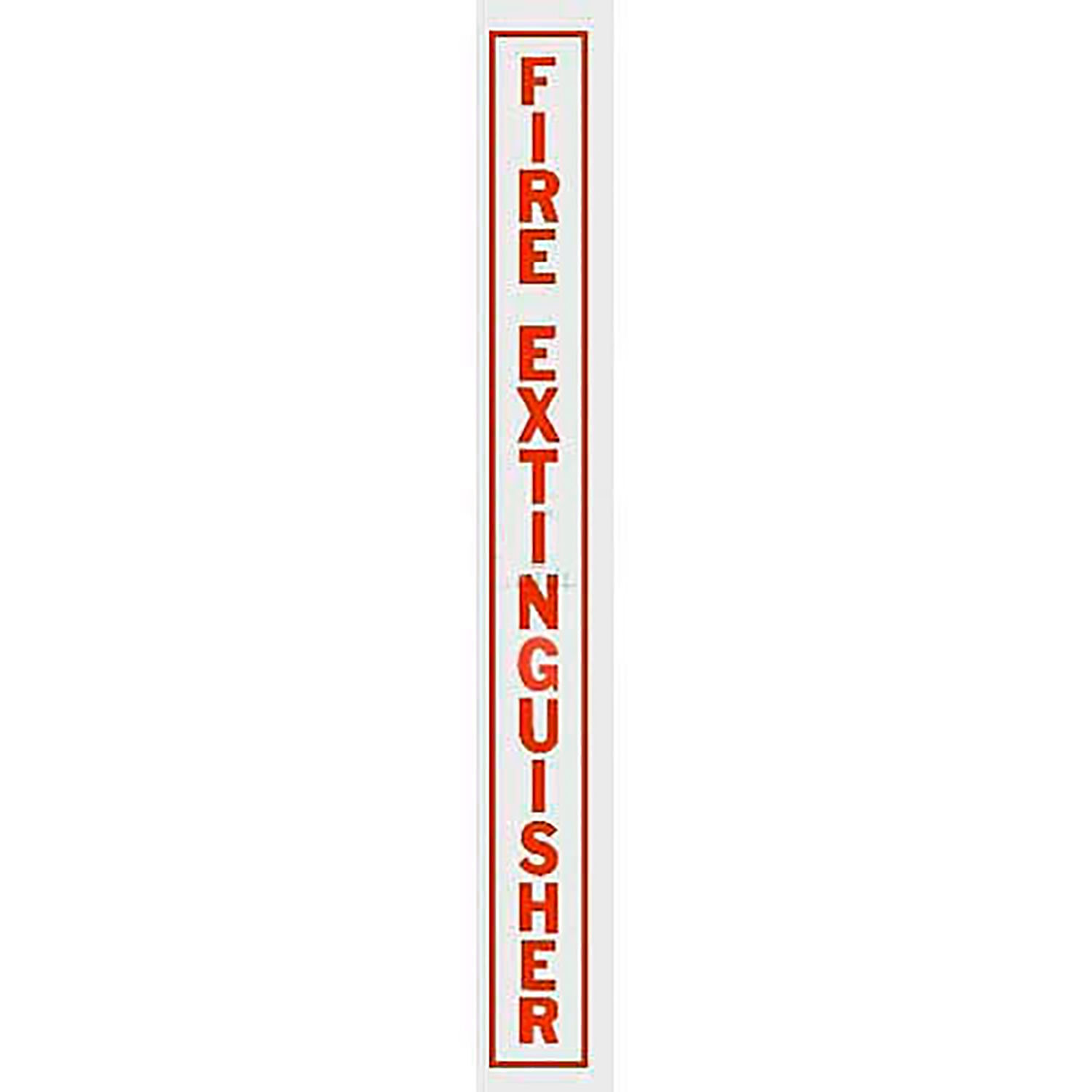 Vertical Decal Fire Extinguisher Red Lettering On Clear Film