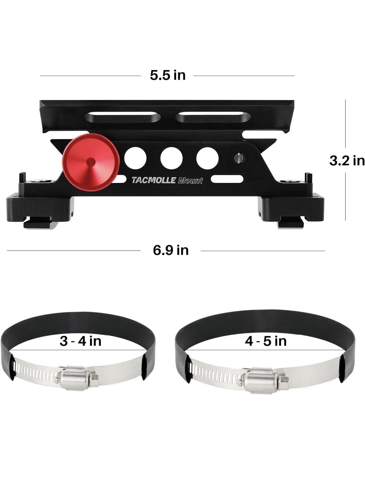 Tacmolle Mount Fire Extinguisher Mount Holder Bracket Black Metal