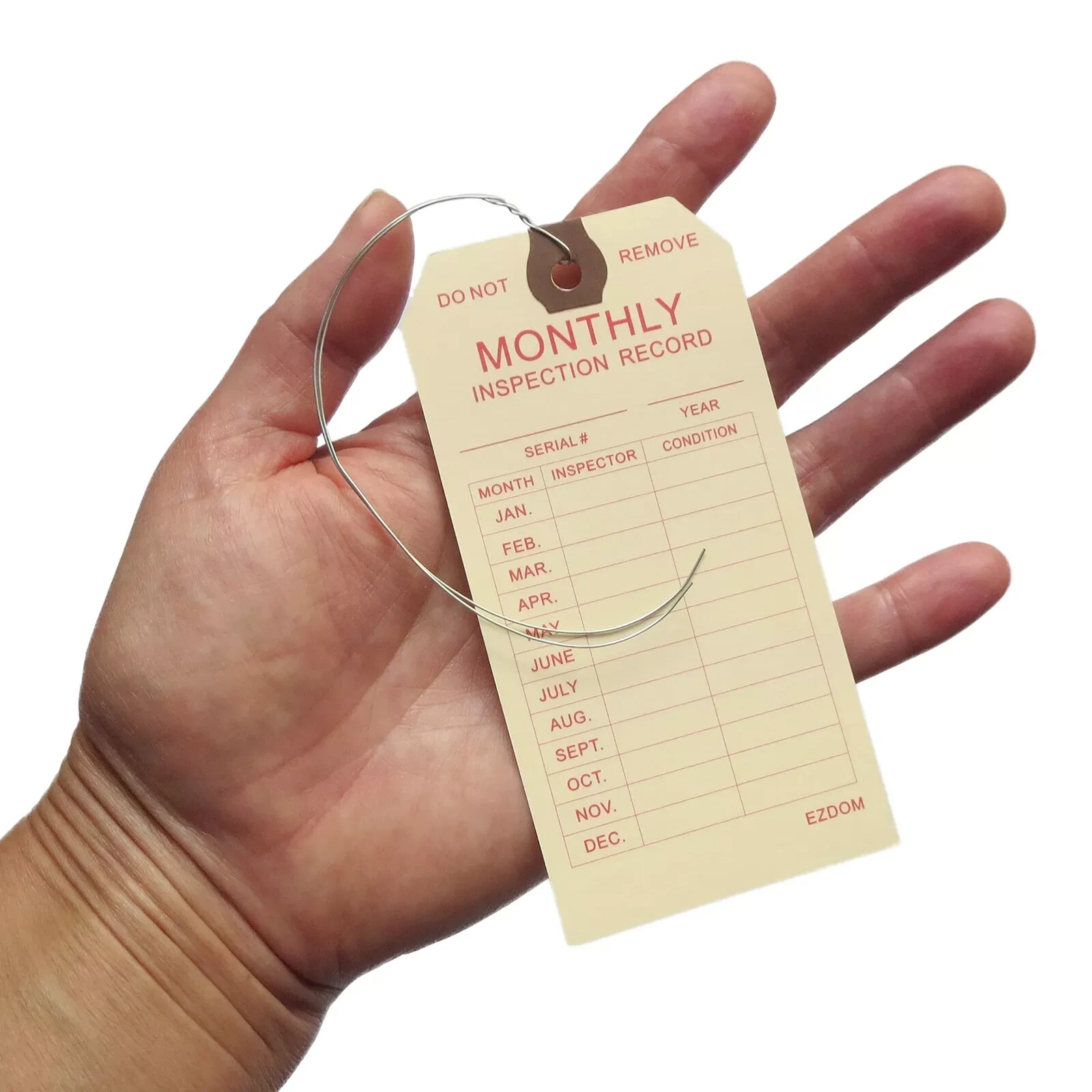 Fire Extinguisher Monthly Inspection Tags – 4 3/4″ x 2 3/8″ – Box of 100 Mani…