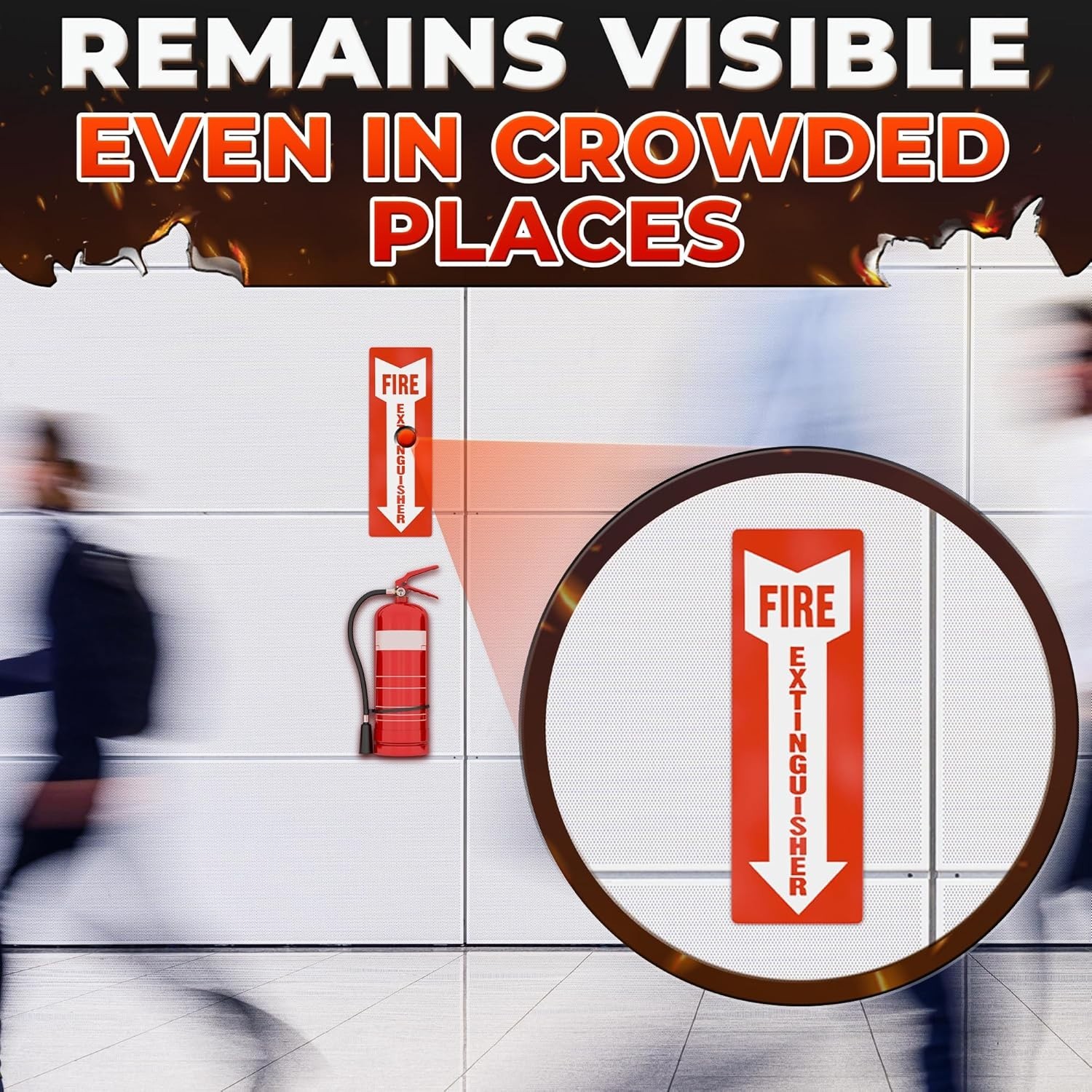 24 Pack Fire Extinguisher Signs – 4×12 Inch Vinyl Signs | Waterproof & Fade-Resi