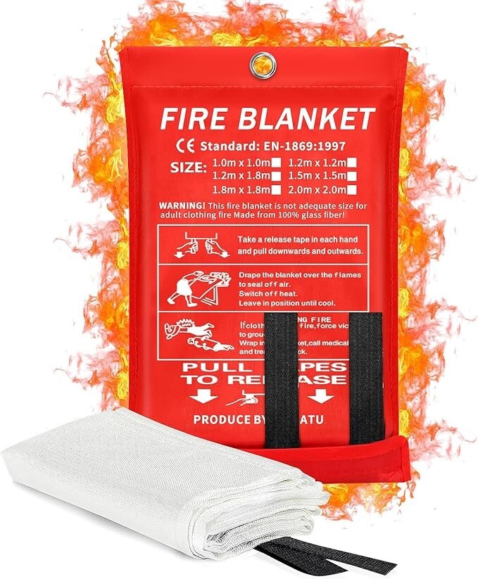 2024 Emergency Fire Blanket, Fire Extinguisher Blanket, Fire Suppression 1 Pack