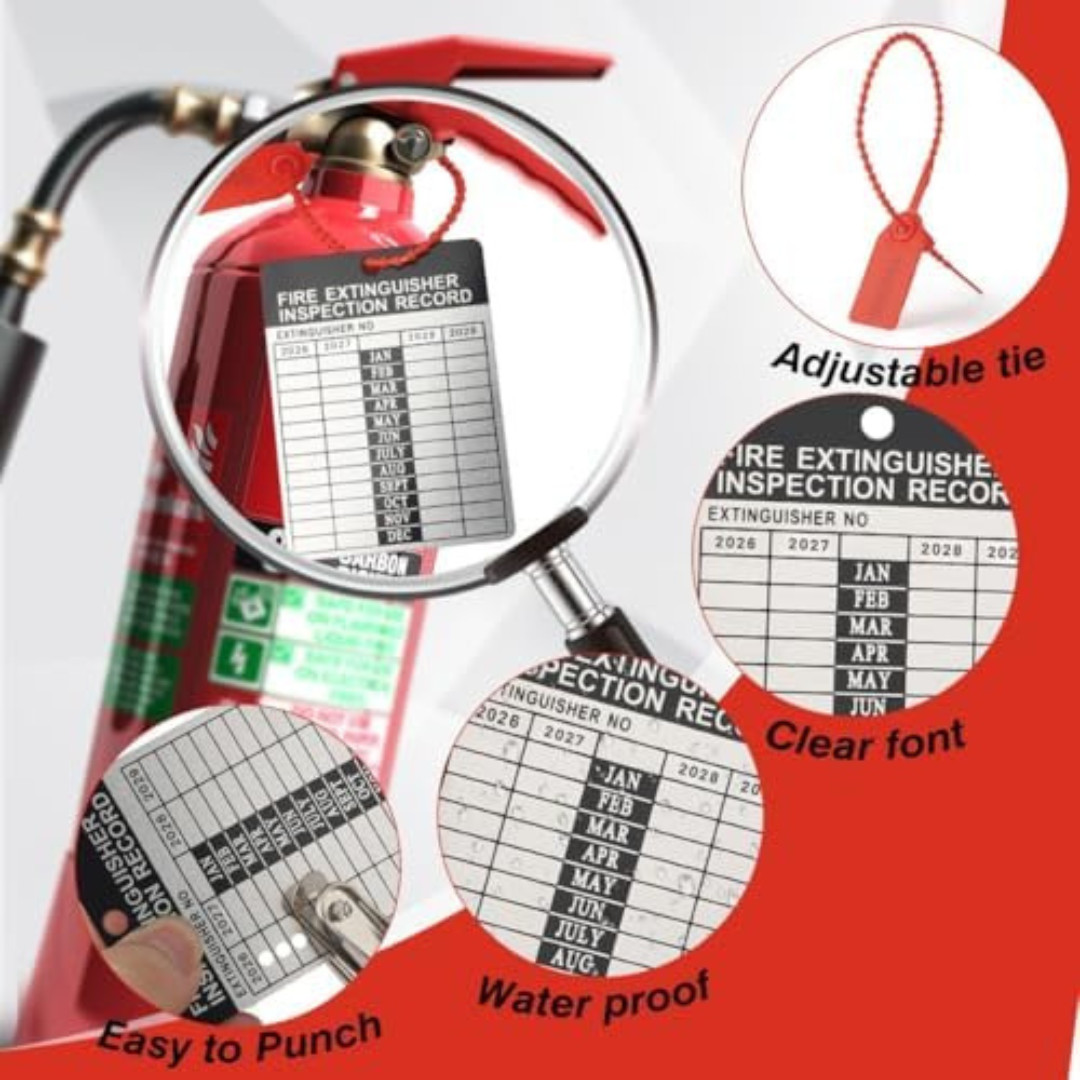 50/100 Sets 2026–2029 Fire Extinguisher Tags Aluminum Metal 50, 2026-2029