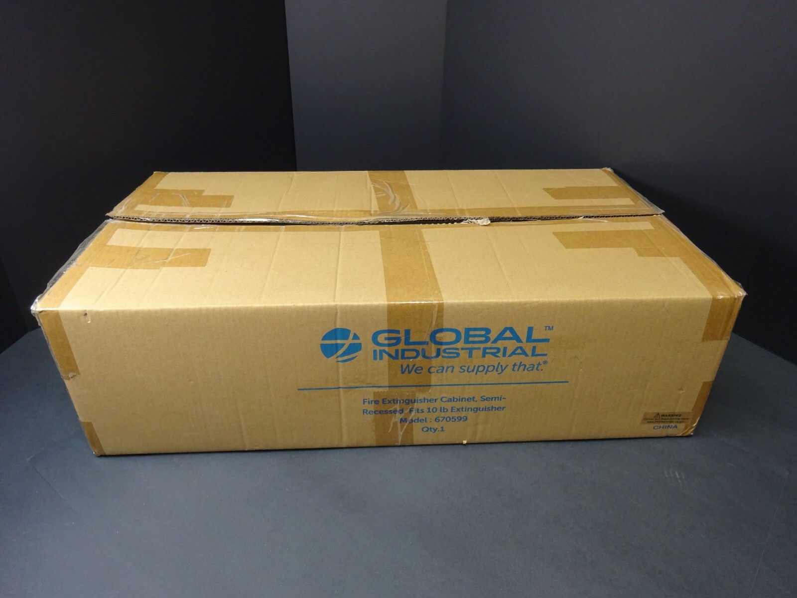 Global Industrial Fire Extinguisher Cabinet Semi-Recessed Fits 10 Lbs.