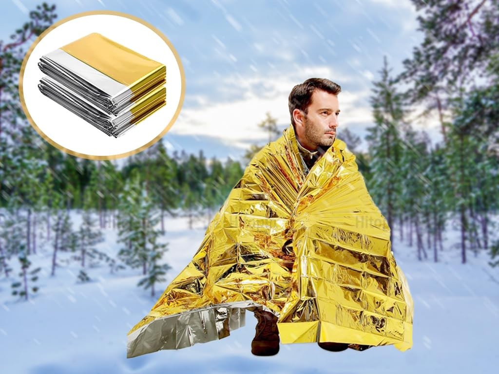 20 Pieces Emergency Foil Blankets, Survival Emergency Blanket, Emergency Foil…