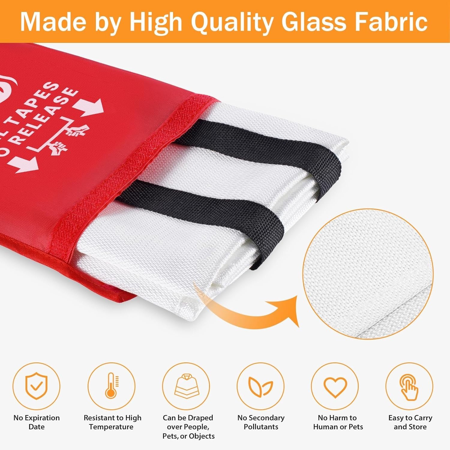 Essential Fire Safety: Lightweight Fiberglass Blanket 2-Pack – 39” x 39”