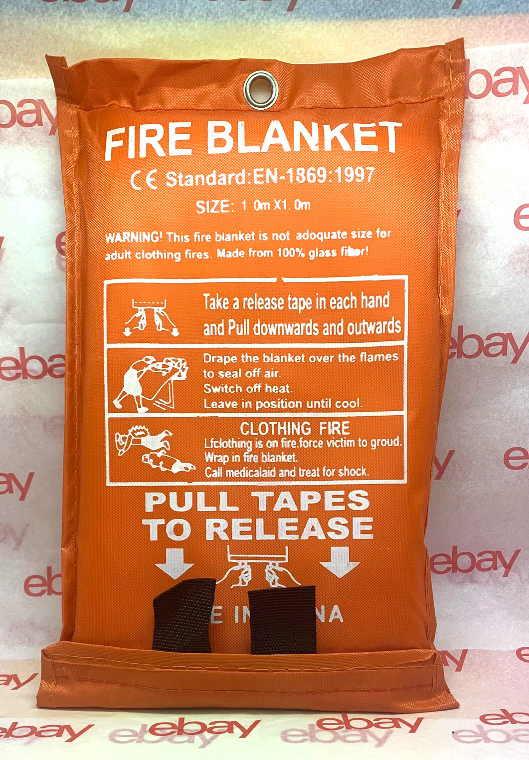 FIRE BLANKET Fiberglass Hero Emergency Home Retardant Prepared 39”x39”, 1mx1m