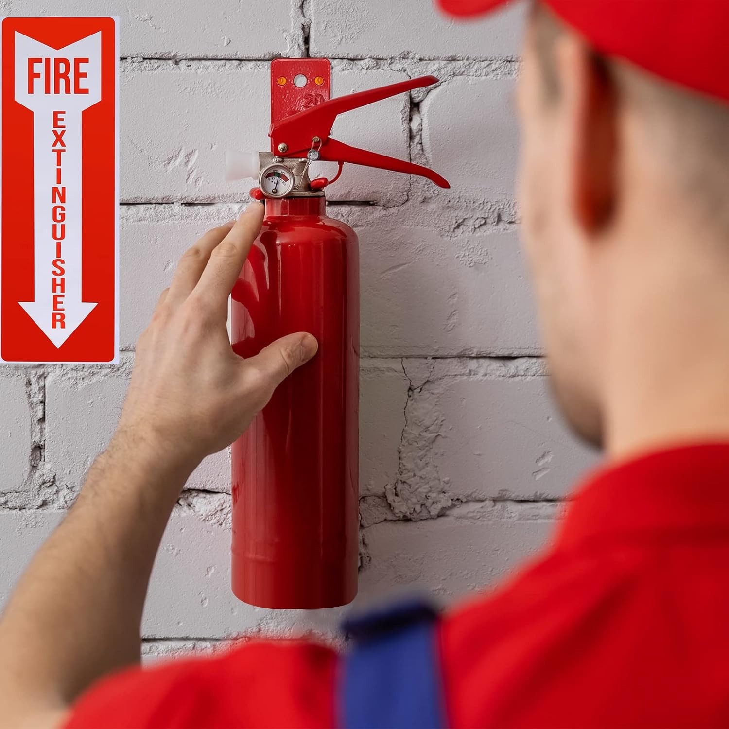2 Pack Fire Extinguisher Holder and 4 Pieces Fire Extinguisher Sign Sticker, …