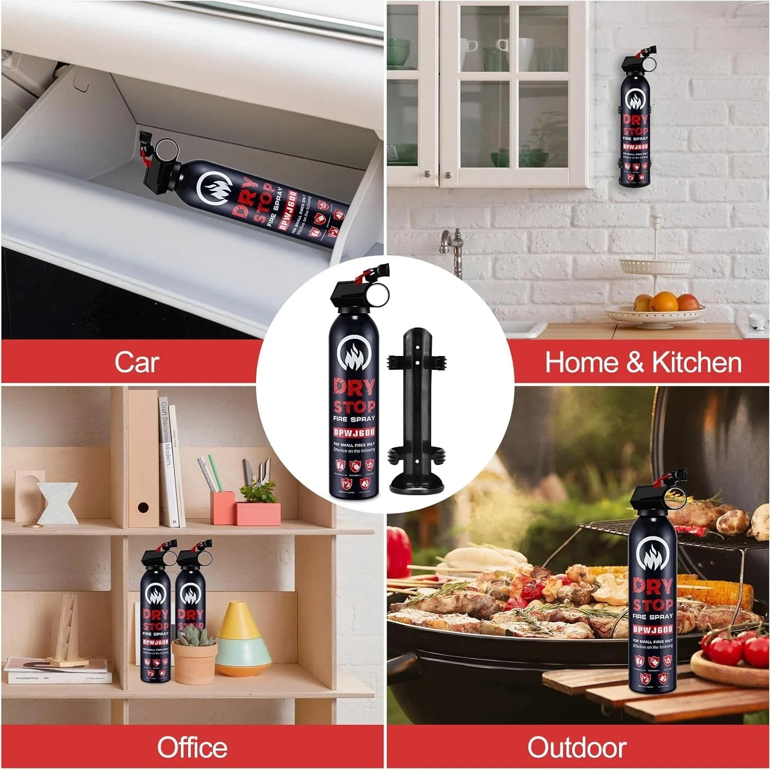2Pack Dry Stop Fire Spray for Home – Auto Fire Extinguisher for Truck Vehicle, 6