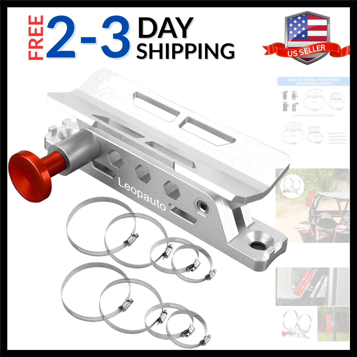 Universal Fire Extinguisher Mount, Aluminum Quick Release Roll Bar Fire Extin…