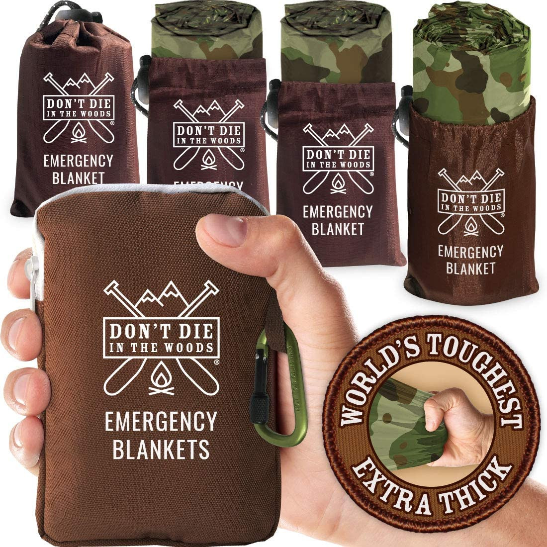Don’T Die in the Woods – World’S Toughest Emergency Blankets [4-Pack] Extra Thic