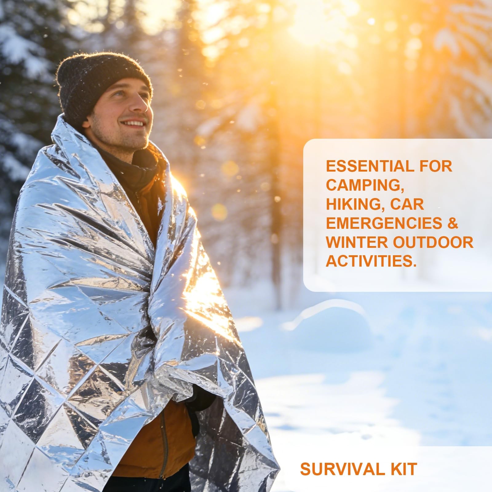 Emergency Mylar Thermal Blankets 6-Pack – 82″x52″ Space Blankets for Camping,…