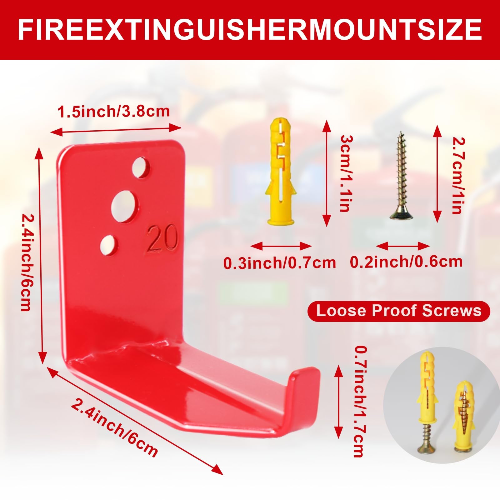 12 PCS Universal Fire Extinguisher Mount Bracket Wall Hook Holder Fits 20 Lb