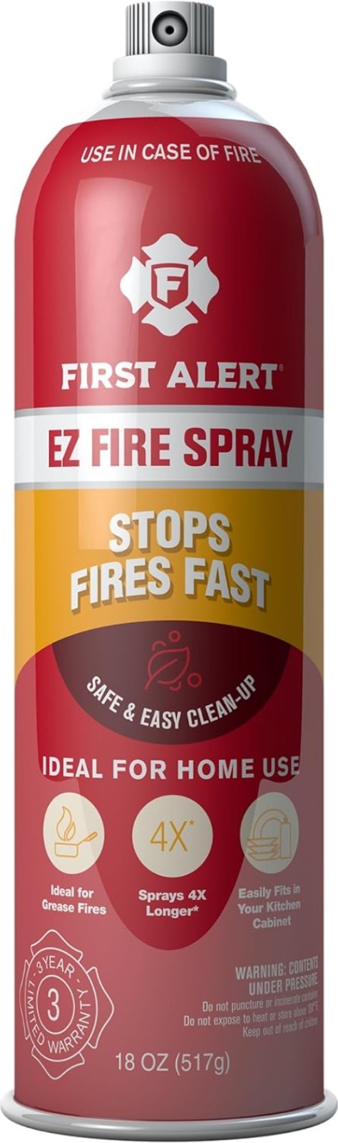 EZ Fire Spray 18 Ounces – Portable Aerosol with Quick Fire Suppression