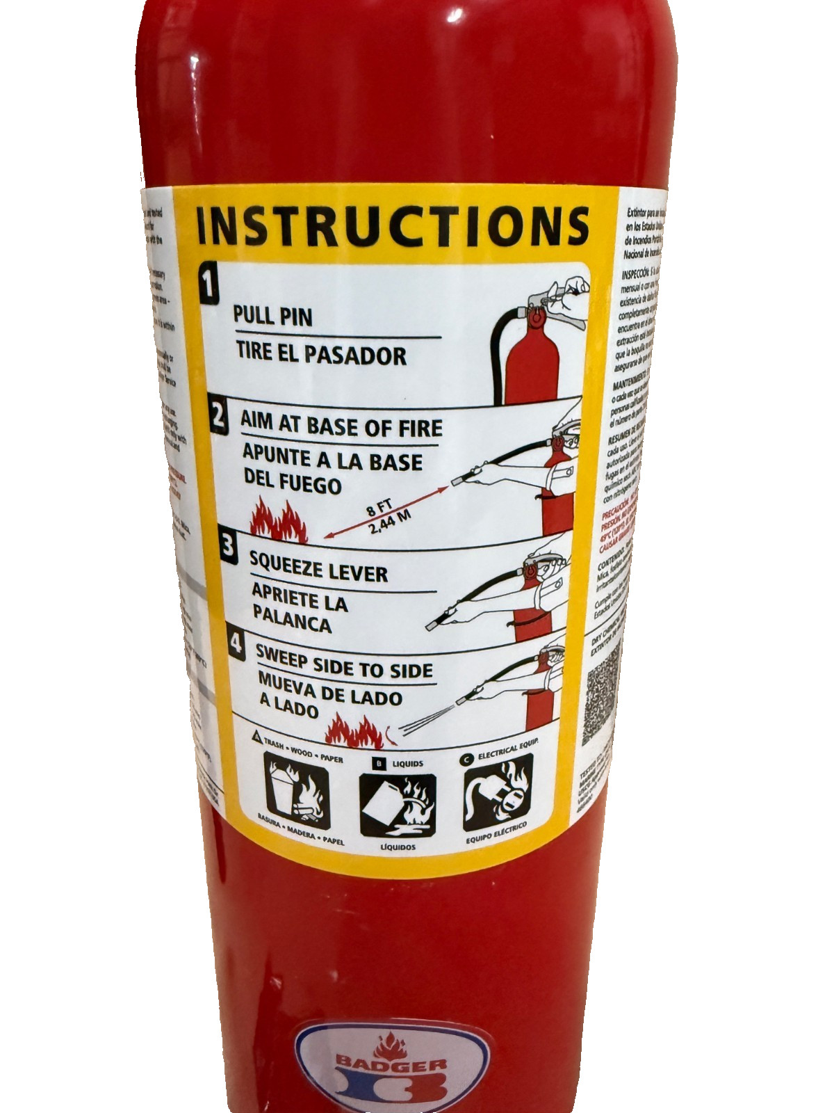 Badger 5lb Dry Chemical 3A:40B:C Fire Extinguisher 21007866 ADV-5MP-1