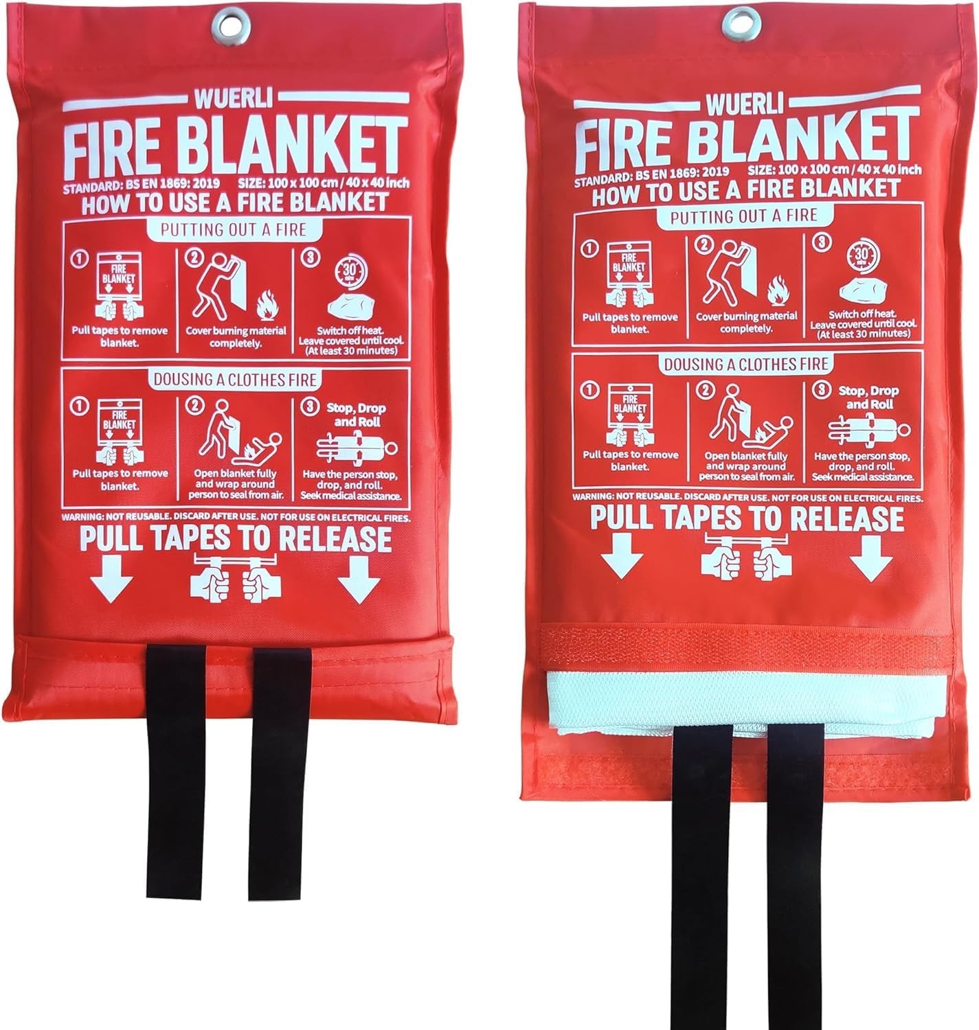 Fire Blanket Home & Kitchen,40″ x 40″,4 Pack,Emergency Fire Blanket