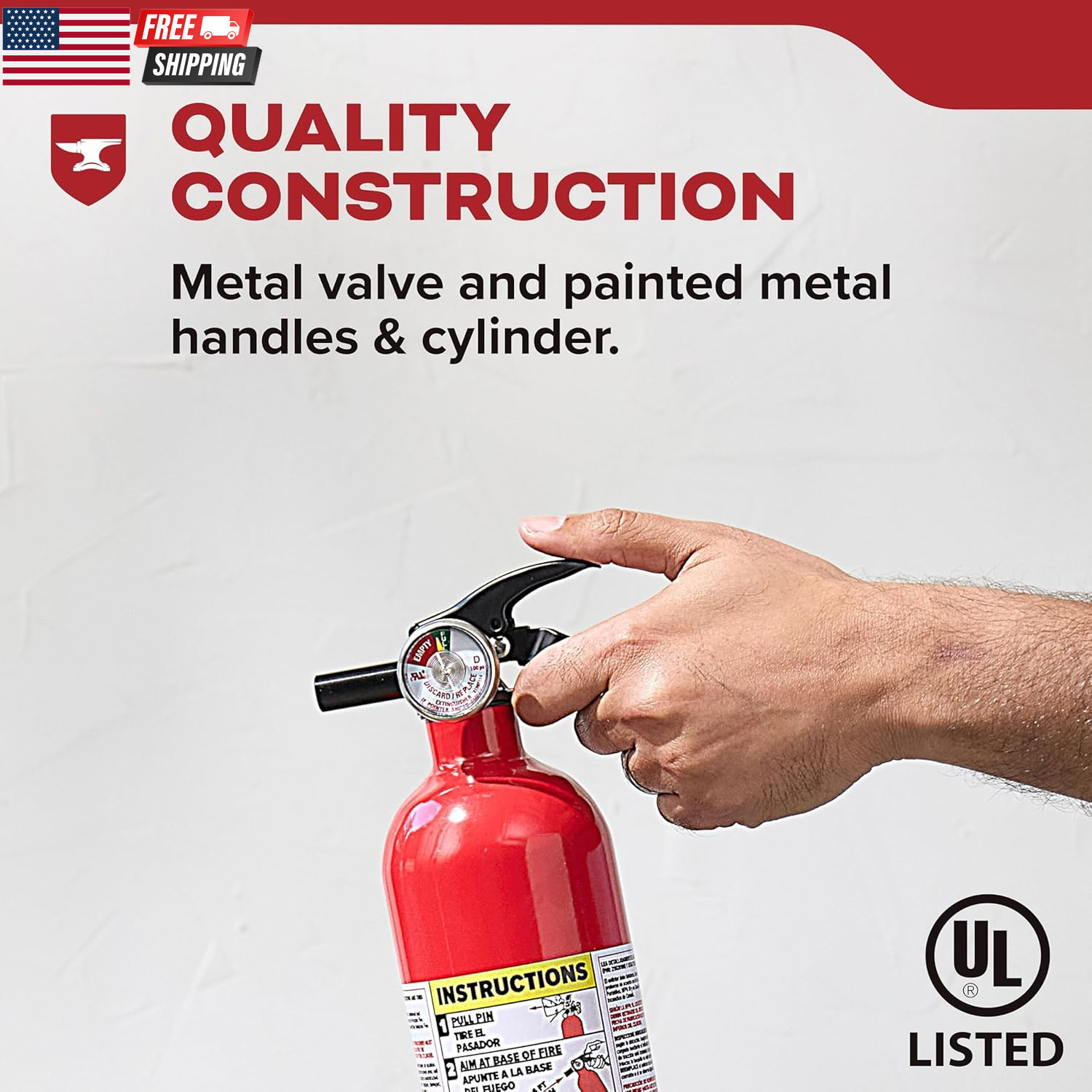 Kidde Basic 110 Fire Extinguisher for Home, 1-A:10-B:C, FA110G, 1 Pack | Residen