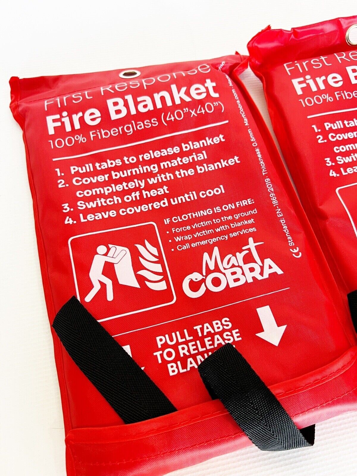 Mart Cobra Emergency Fire Blanket for Home Kitchen Camping Easy to Carry 40”x40”