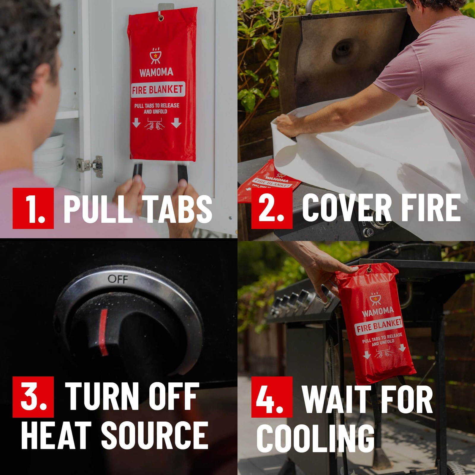 Fire Suppression Blanket with Hooks – Waterproof, Oil-Resistant, Fiberglass F…