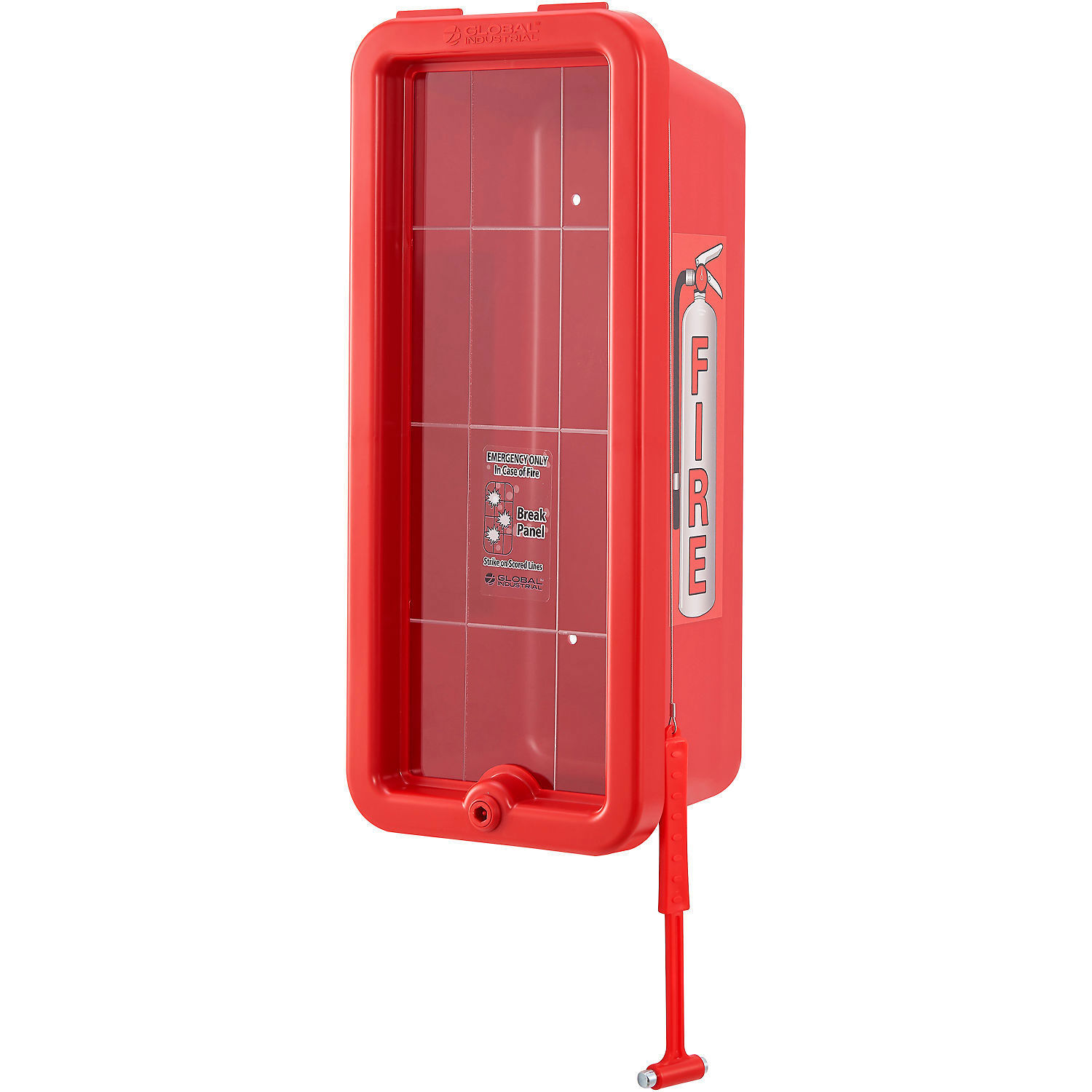 Global Industrial Plastic Fire Extinguisher Cabinet Fits 2-1/2 – 5 lbs. Red