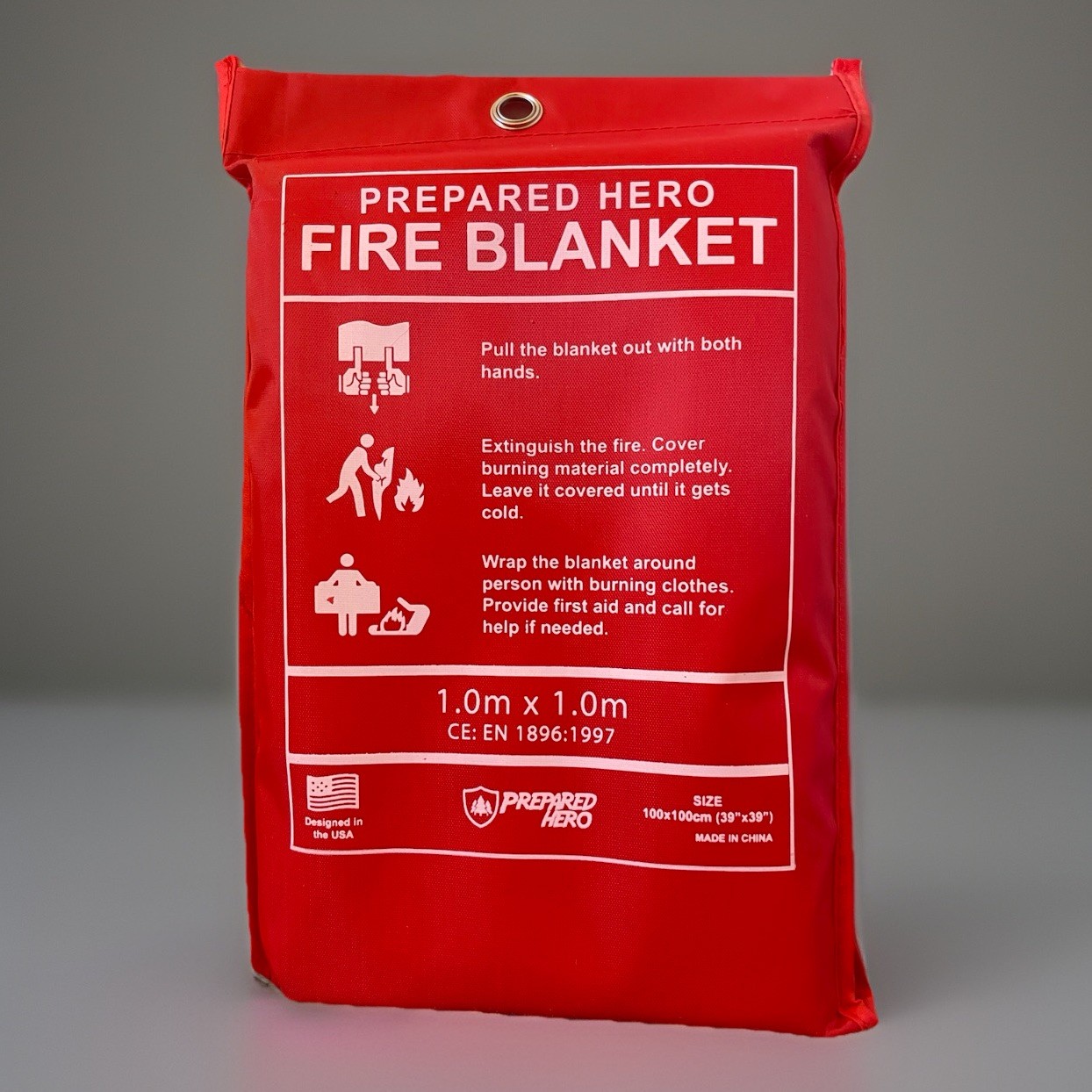 PREPARED HERO Fire Blanket 39X39″ Fiberglass Home Emergency Safety (1-Pack) NEW