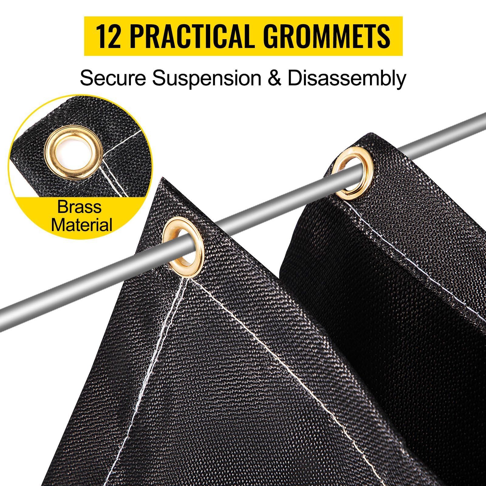 2-Pack Fiberglass Fire Blankets: 8’x10′, 1022°F, 12 Brass Grommets