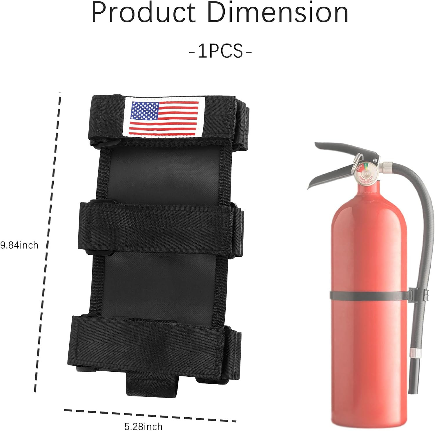 Roll Bar Car Fire Extinguisher Mount with American Flag,Fire