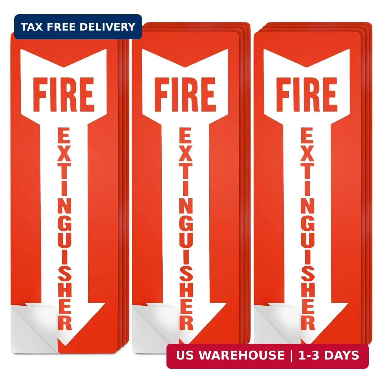 12 Pack High Visibility Fire Extinguisher Signs – 4×11.8″ Fire Extinguisher Stic