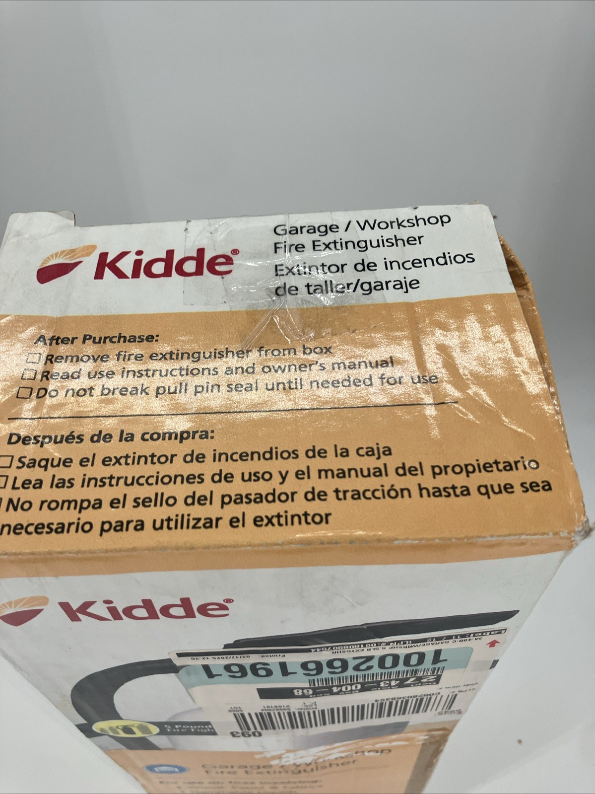 Kidde Garage Workshop Single Use Fire Extinguisher, White FX340GW-2