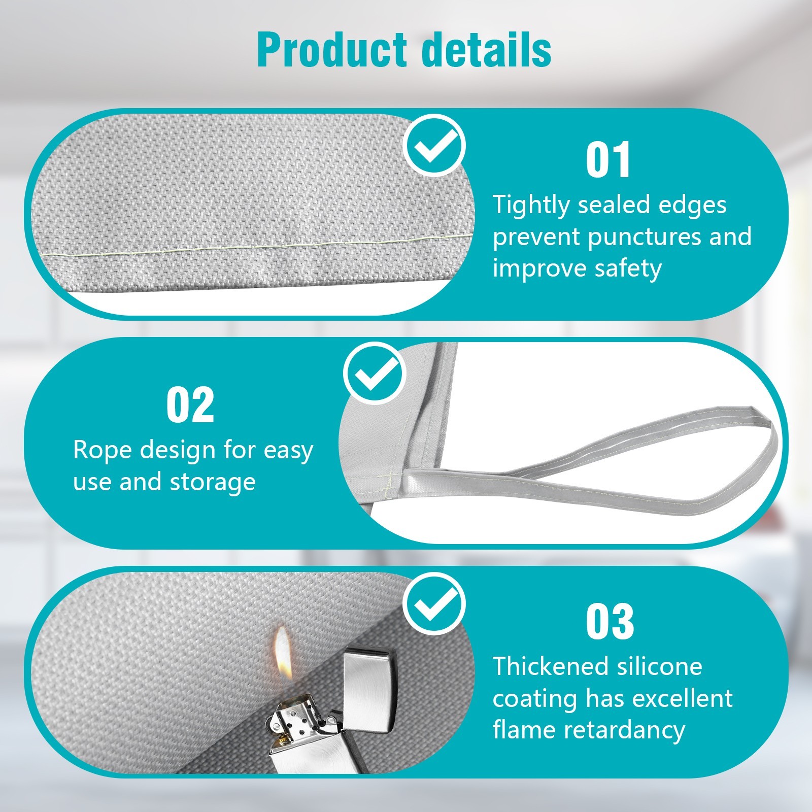 Large Car Fire Blanket, Emergency Fireproof Blankets, Fire Extinguisher Blanket