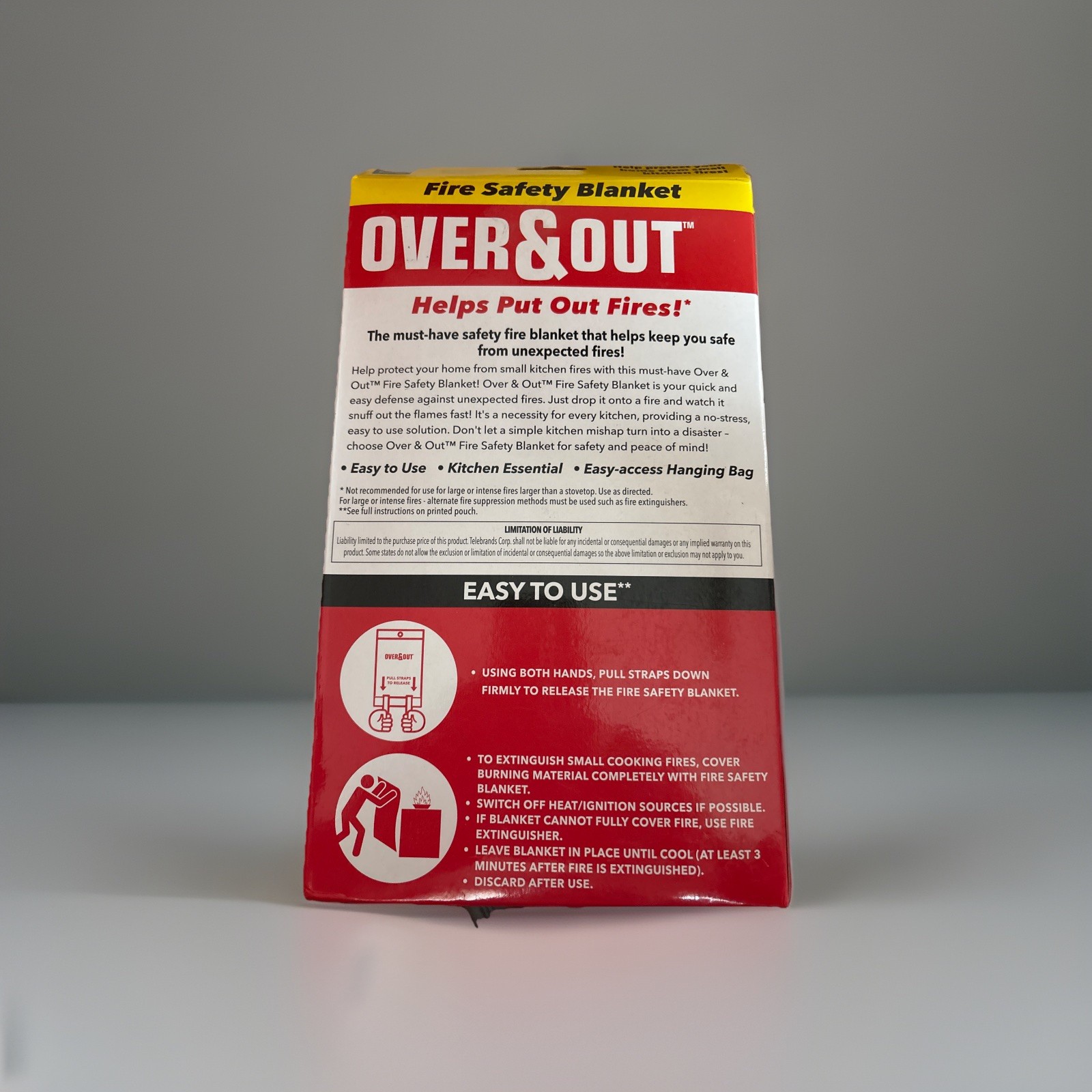 Over & Out Fire Safety Blanket 39.37 x 38.18 Kitchen Home New in Box