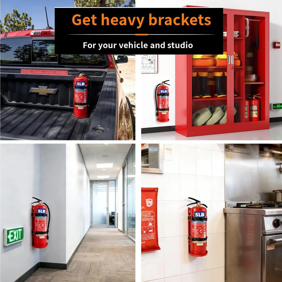 Fire Extinguisher Wall Mount Bracket, Heavy Duty Quick Release Metal Holder for