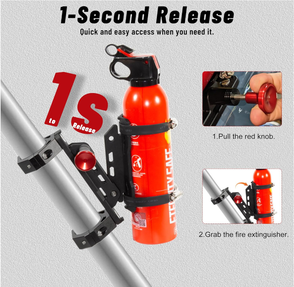 UTV Fire Extinguisher with Mount Kits Quick Release Roll Bar Exting “JUST KIT “