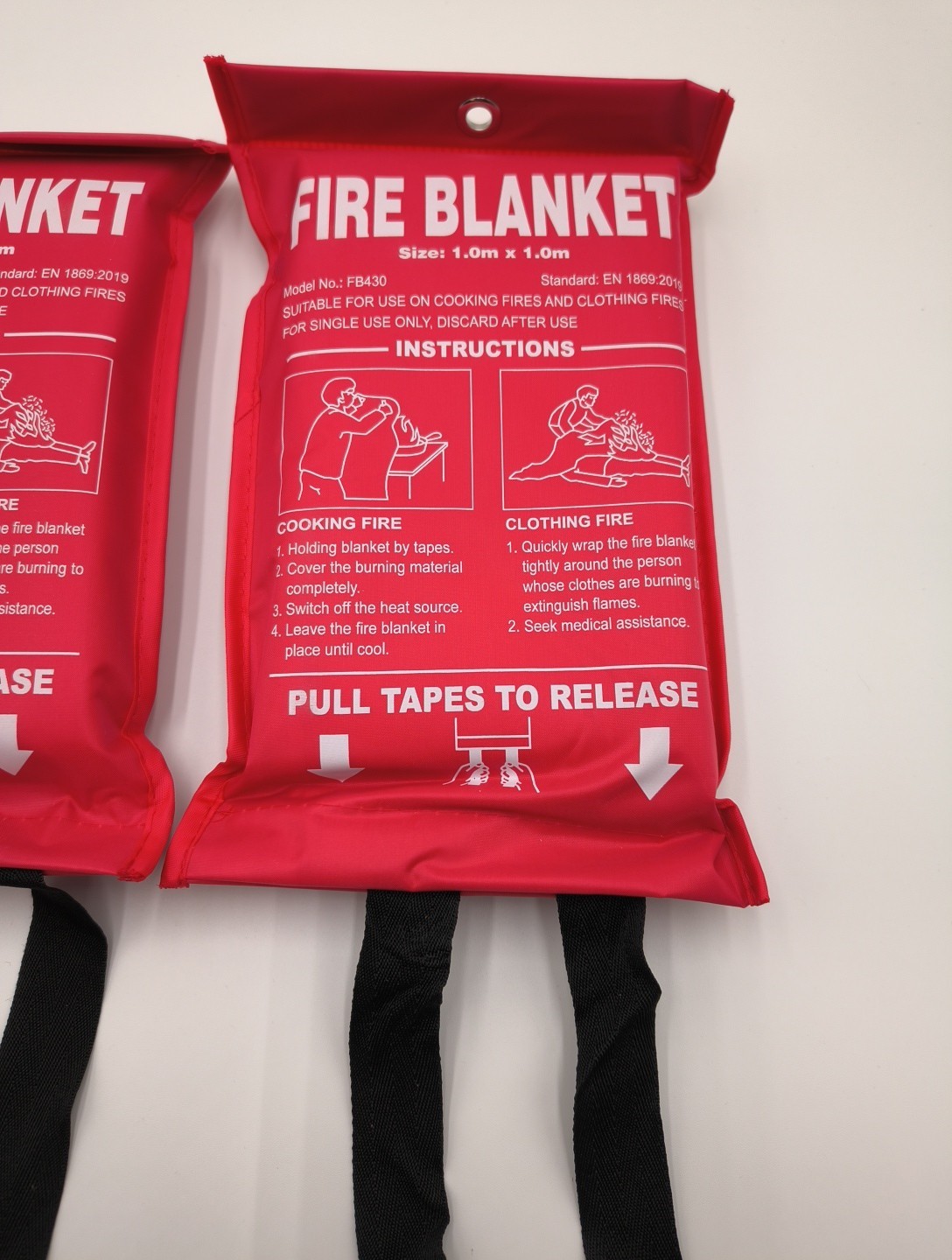 Fire Blanket High Heat Resistant Fire Safety Blanket 1x1m 2 pack