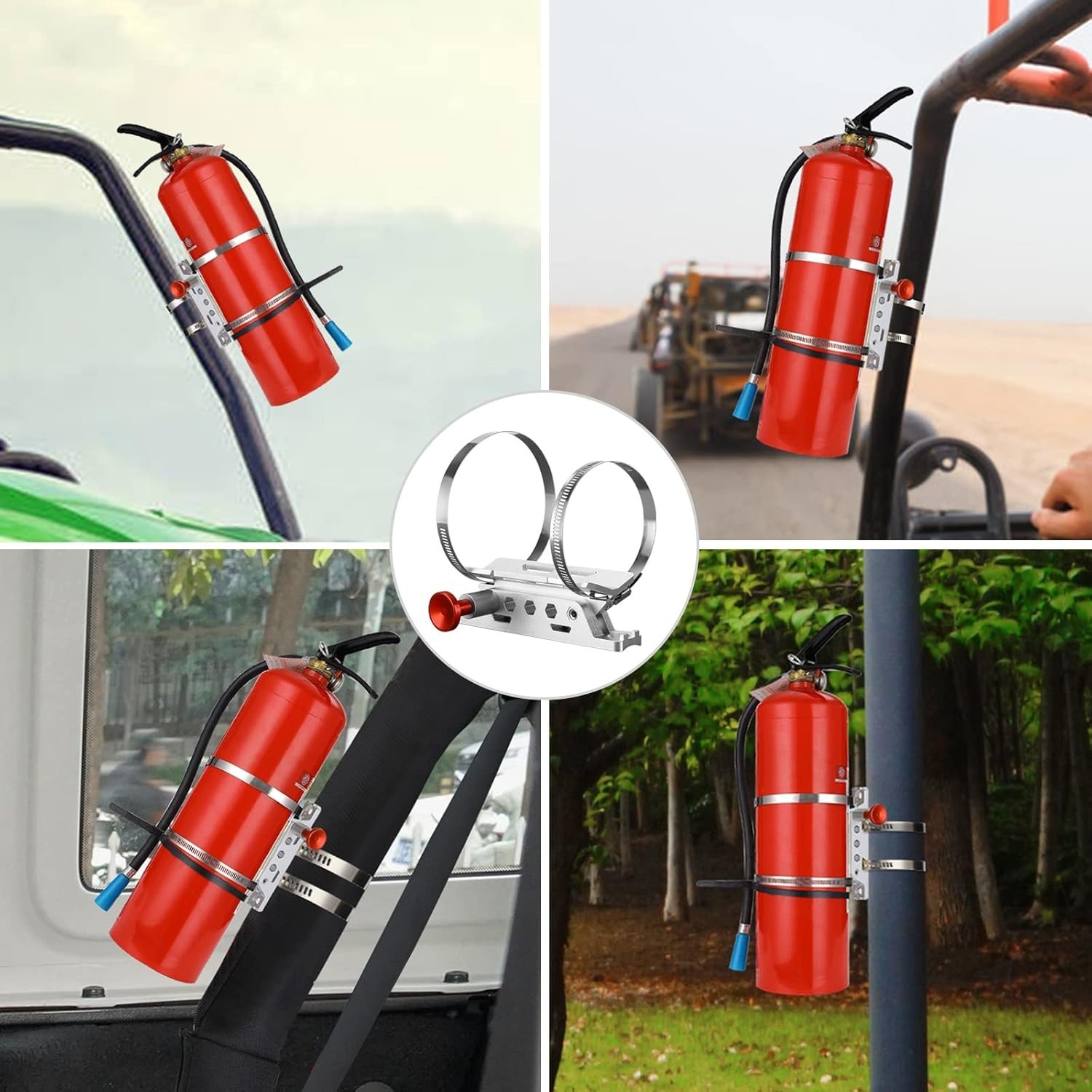 Adjustable Fire Extinguisher Mount Holder, Aluminum Quick Release Fire Exting…