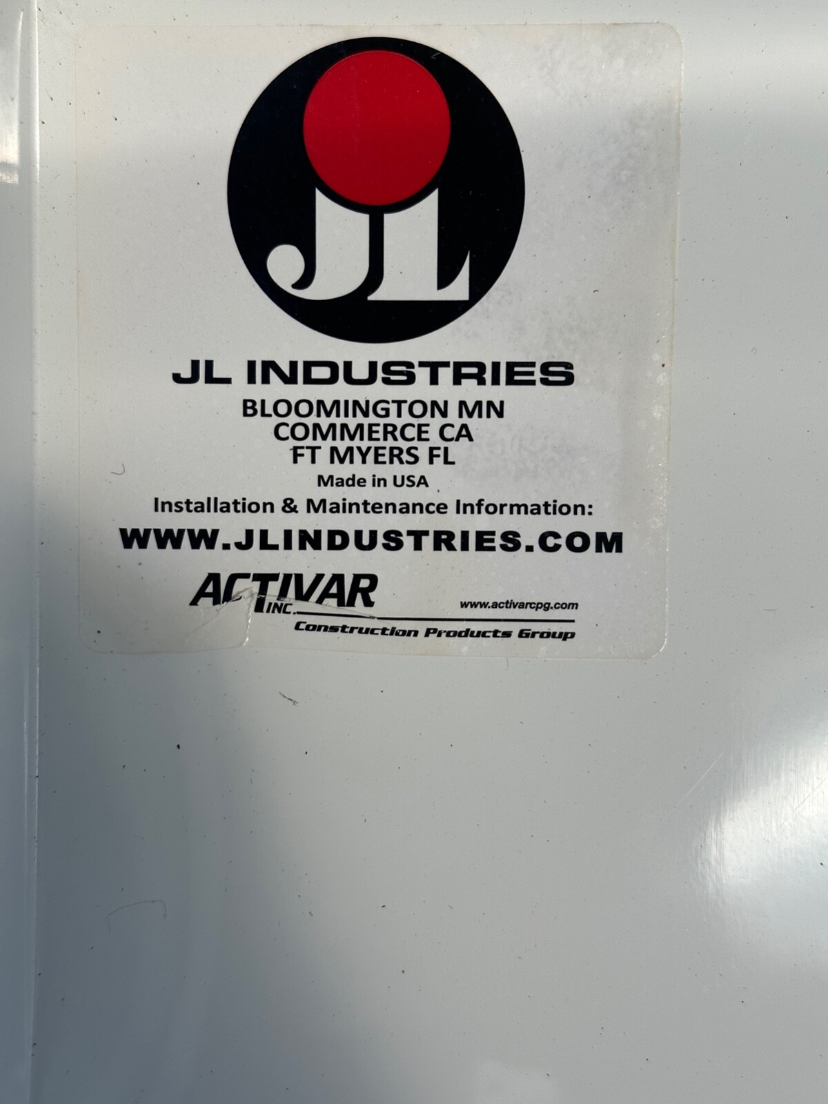 JL Industries Fire Extinguisher Cabinet Steel Construction Vertical Window 27″