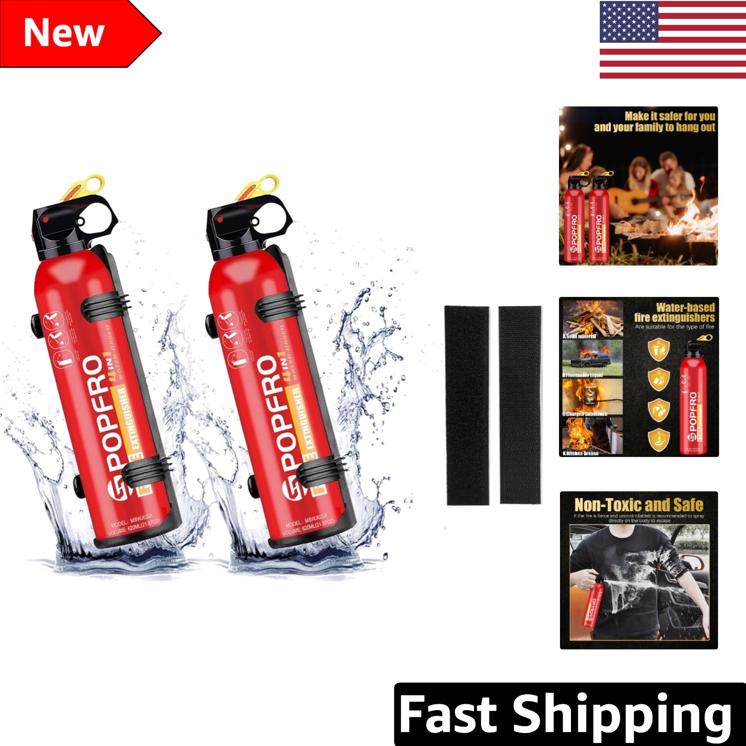 Efficient & Portable Fire Extinguishers (2-Pack) – Biodegradable Safety Solution