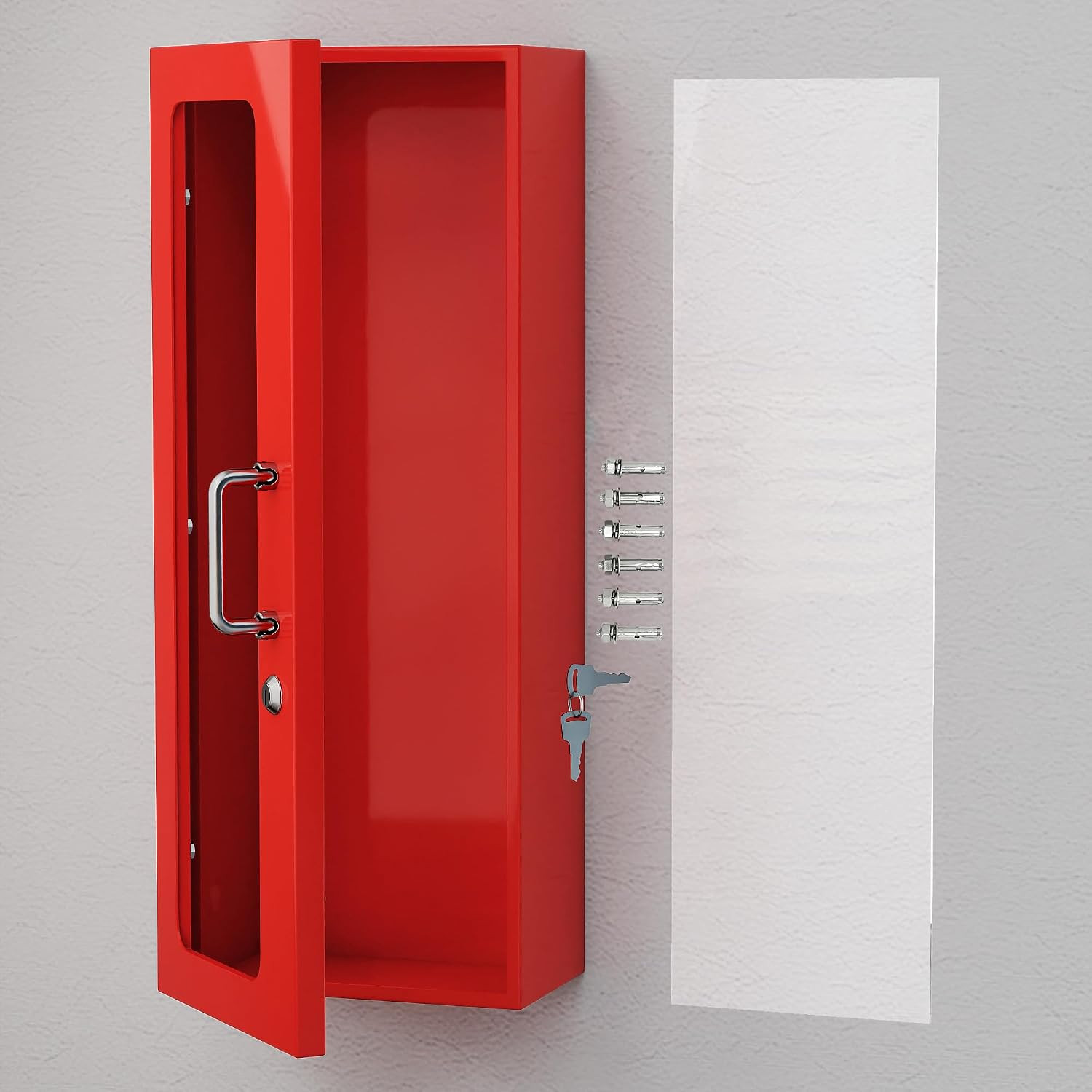 Wall Mount Fire Extinguisher Cabinet for 10LB Fire Extinguisher,24″ H X 9″ W X 6