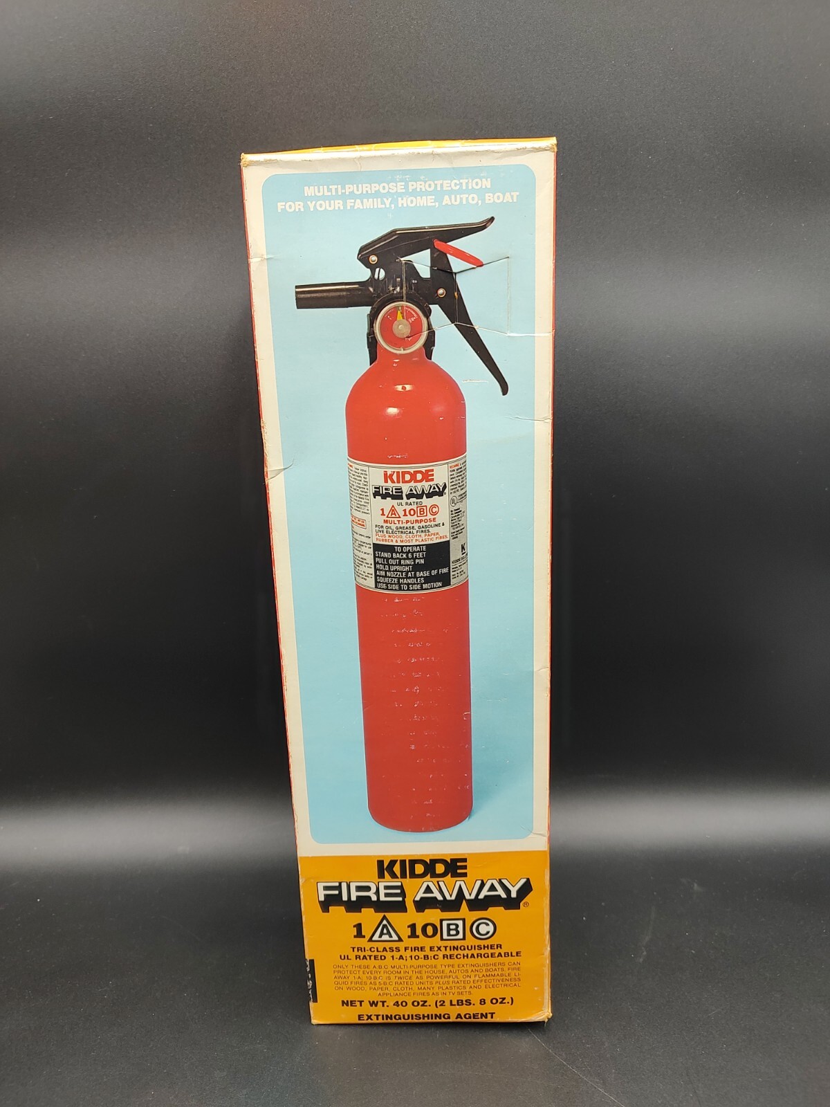 SEALED – VINTAGE KIDDE FIRE AWAY 897202 MULTI-PURPOSE FIRE EXTINGUISHER 1A10BC