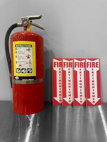 4 Pack Fire Extinguisher Signs 4×12 Inch 80 Mil Thick Plastic Safety Signage