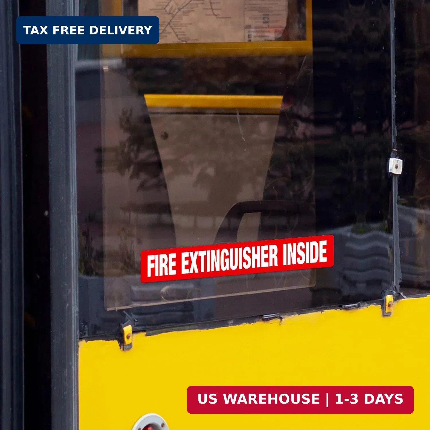 Fire Extinguisher Inside Sign, 4 Pack, 12×2 Inches, Self-Adhesive Vinyl Floor De