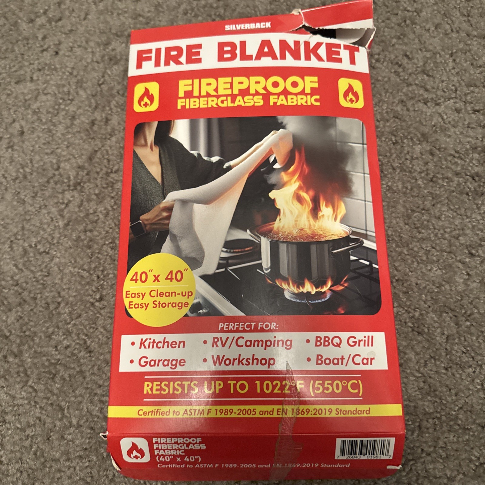 Silverback 40″ X 40″ Fireproof Fiberglass Fire Blanket