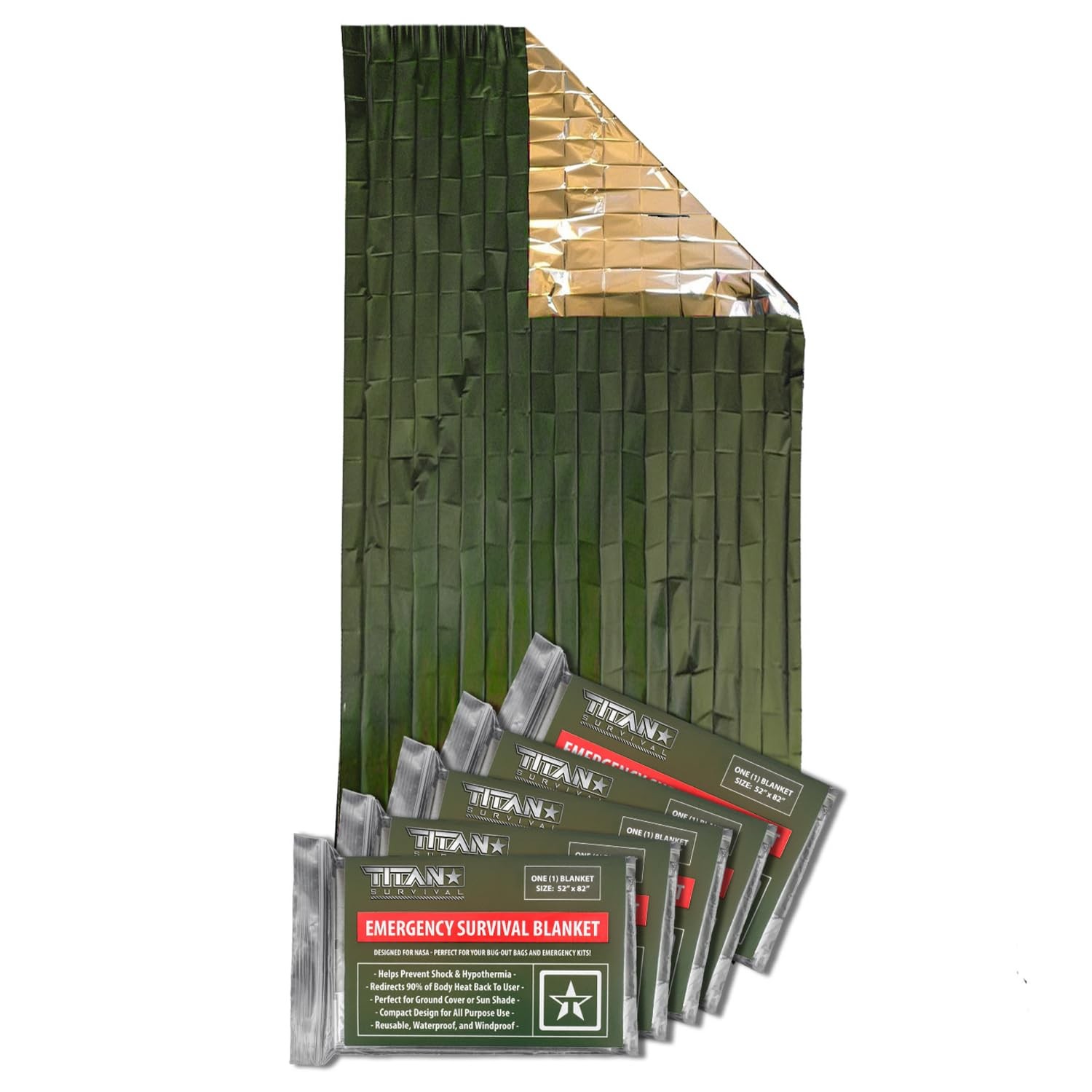 Premium Mylar Survival Blankets (5 Pack) Thermal Emergency Survival Blanket f…
