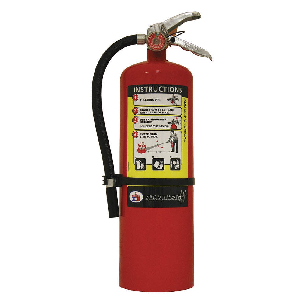 BADGER ADV-10 Fire Extinguisher,Steel,Red,ABC 36MA24