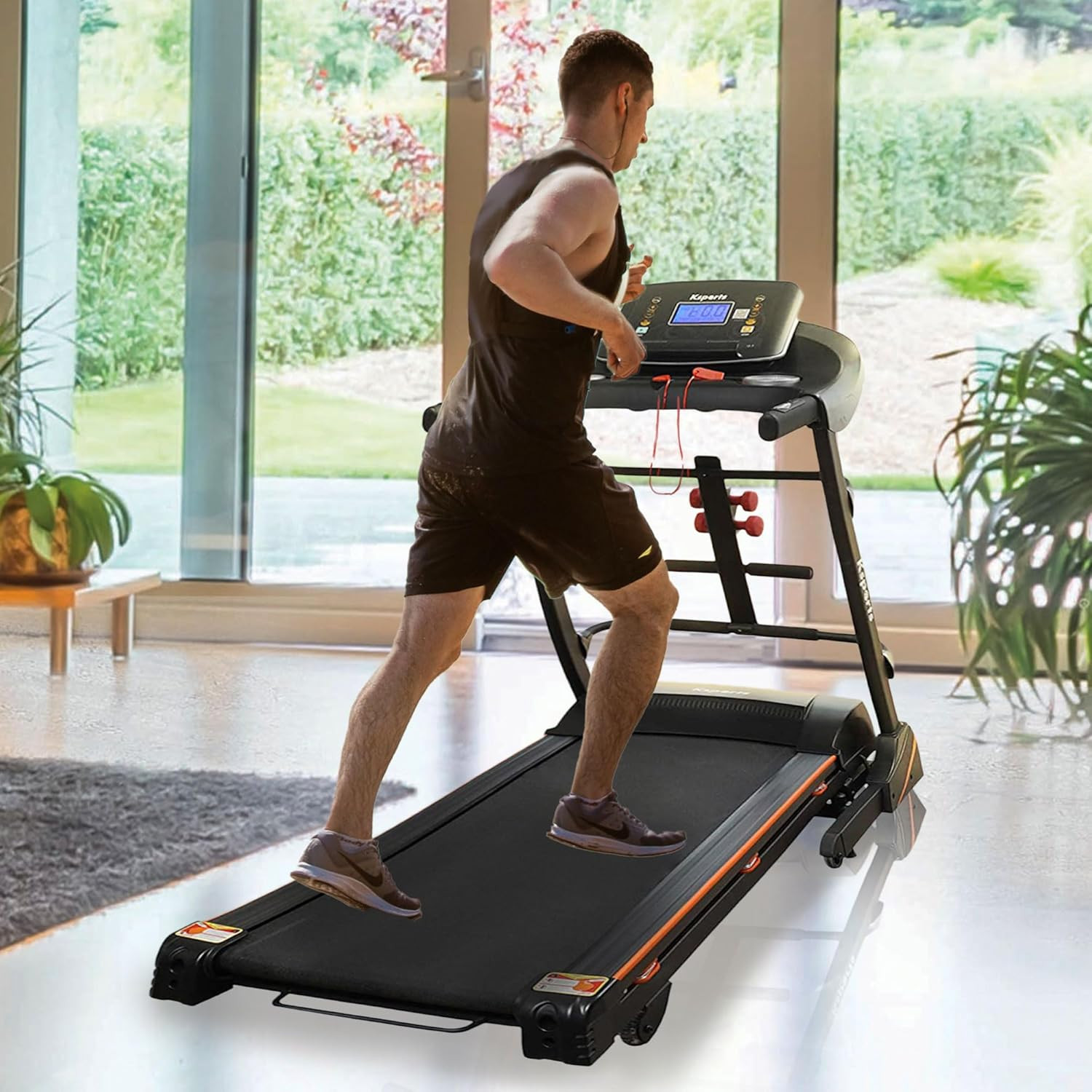 Treadmill Bundle | Electric Folding Incline Treadmill with Auto/Manual Incline,