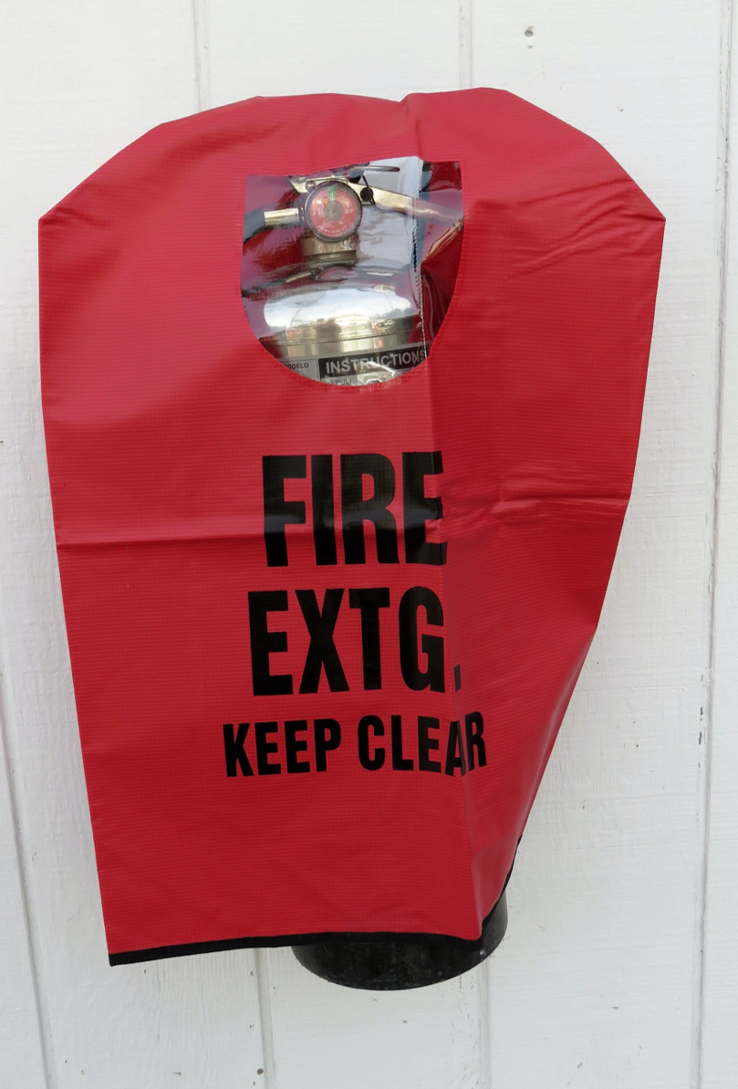 ✅🔥🧯1-WATER PRESSURE-FIRE EXTINGUISHER COVER W/WINOW OVERALL SIZE 25″x16 ½”x8″