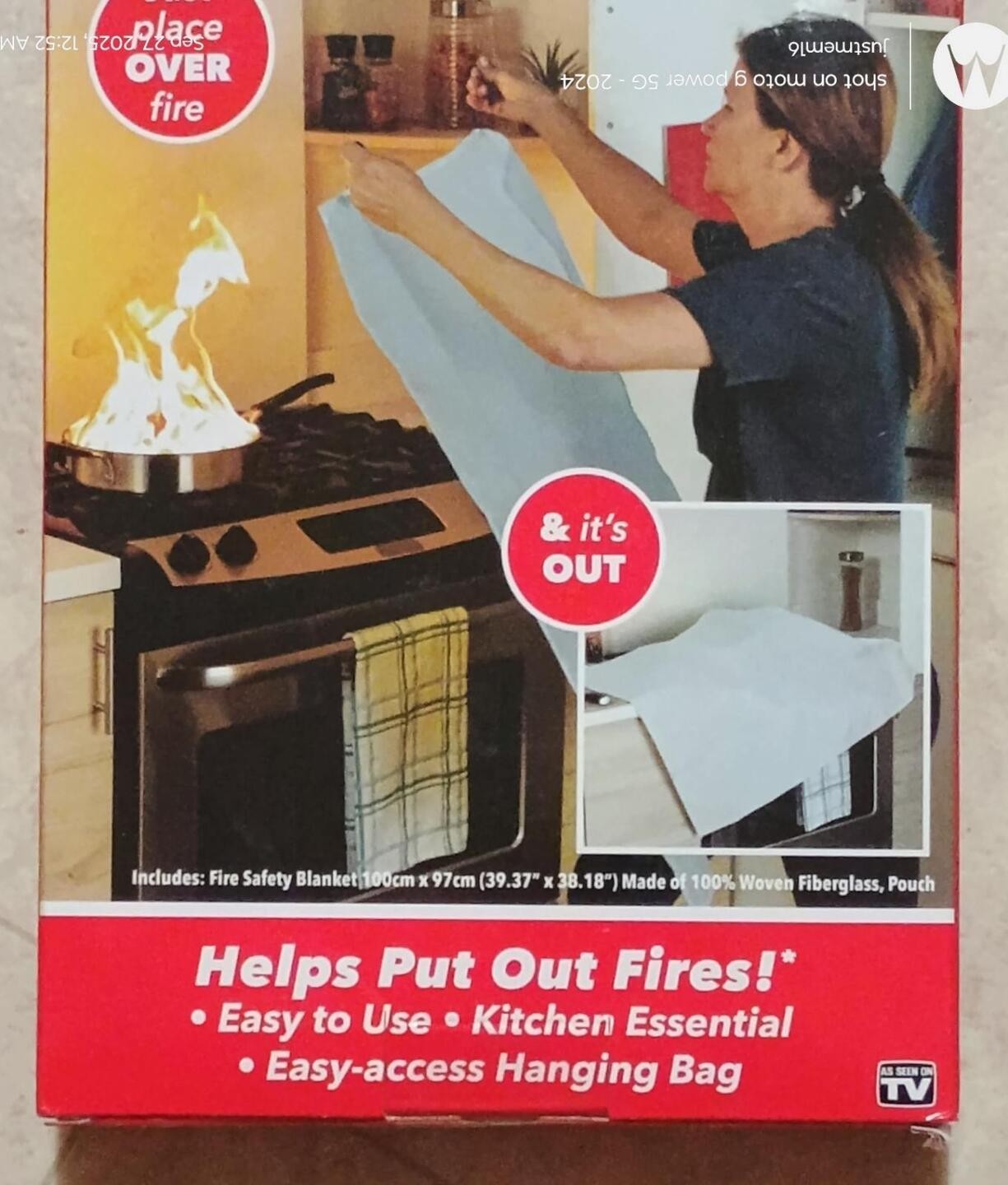 Fire Safety Blanket Over and Out (AS SEEN ON TV)
