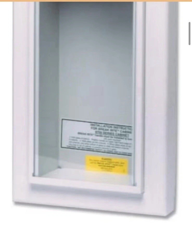 Kidde Fire Extinguisher Wall Cabinet White Galvanized Steel Glass Storage