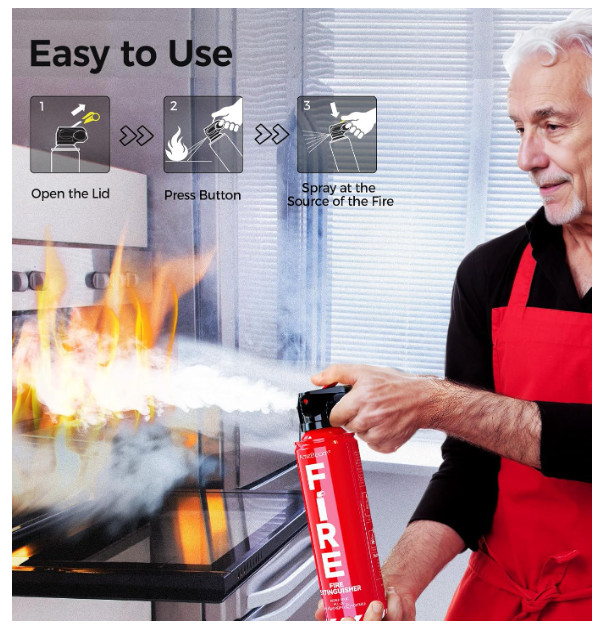 4 In1 Fire Extinguisher with Mount Fire Extinguishers for the House/Car/Kitchen